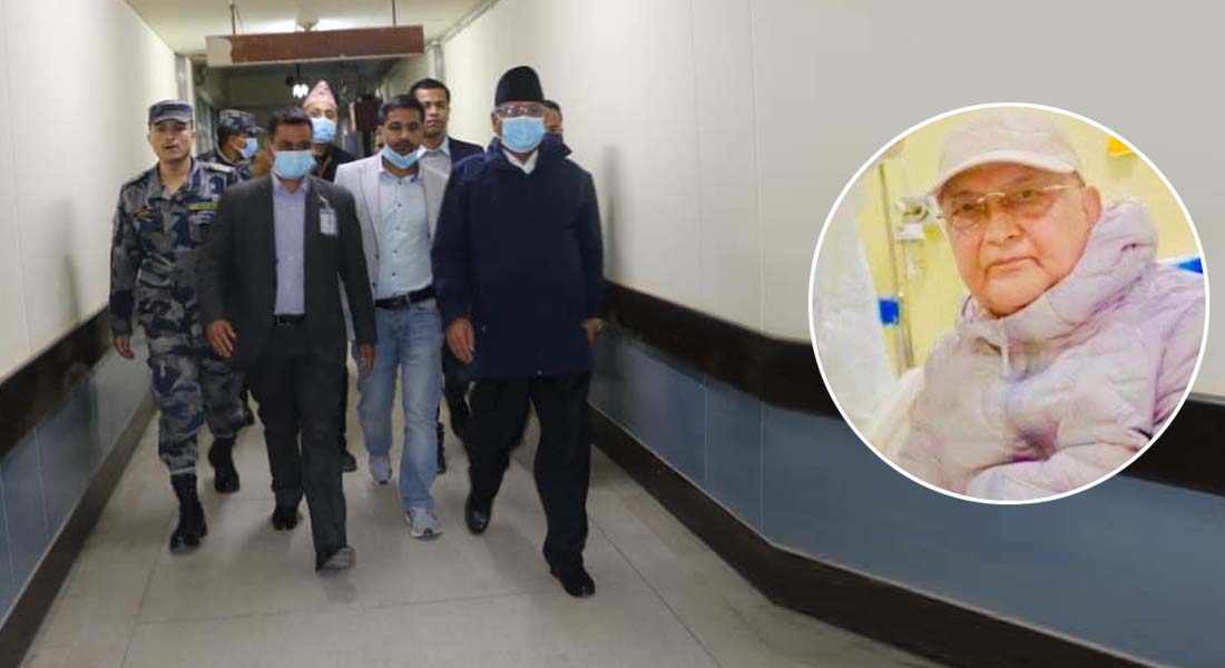 अस्पतालको बेडमा ओली–प्रचण्ड बीच पार्टी एकताकाे वार्ता