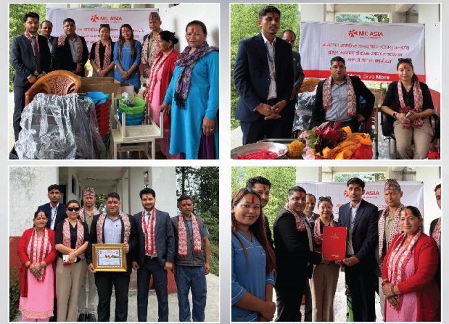 पर्वतको देउपुर स्वास्थ्य चौकीलाई एनआईसी एसिया बैंकद्वारा स्वास्थ्य सामग्री सहयोग