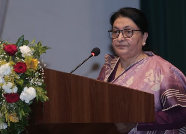 नेपालको सार्वभौम अस्तित्व जोगाउन जंगबहादुरबाट सिक्नुपर्छ: पूर्वराष्ट्रपति भण्डारी