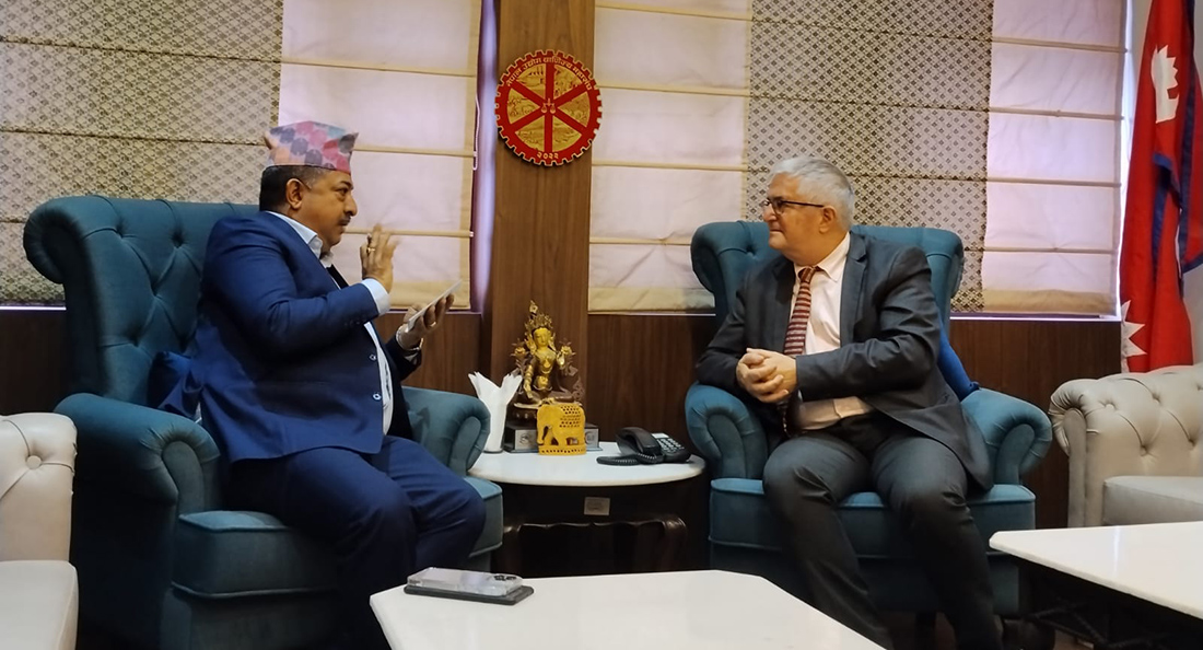 महासंघ अध्यक्ष श्रेष्ठ र इजरायली राजदूत बासबीच भेट, लगानी र श्रम सहकार्यमा छलफल